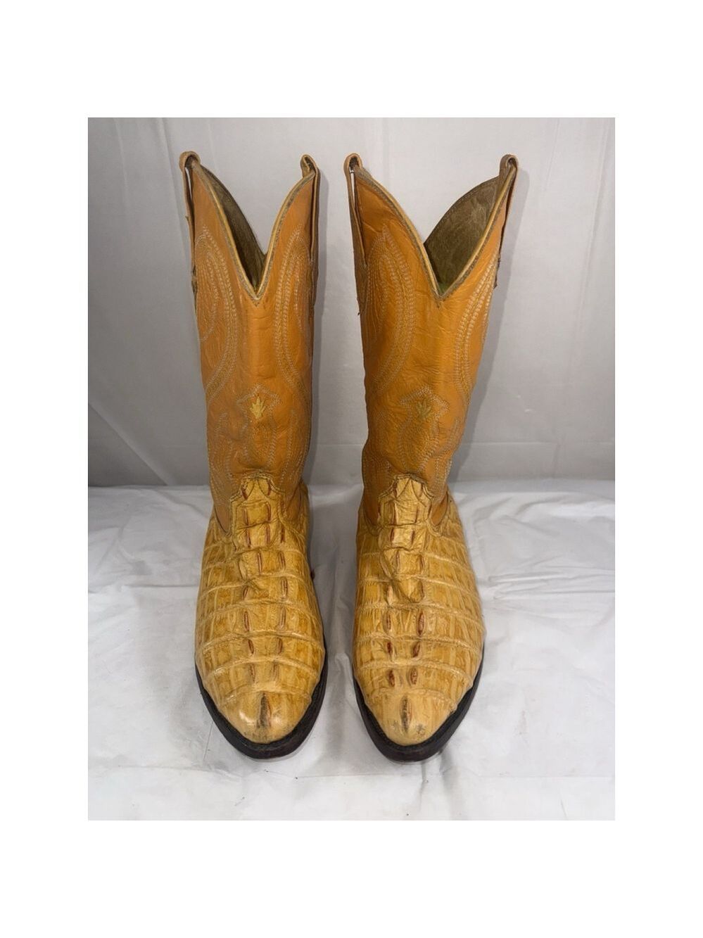TIERRA BLANCA Men's Buttercup Crocodile Print Boots Pointed Toe size 7